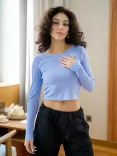 Crop Top Z Długiom Rękawem Damski Fioletowy 4F Classic Odzież obuwie dodatki Odzież męska Koszulki męskie