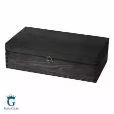 Kuferek drewniany Czarny 37x21x11 cm z możliwością graweru Dom i ogród Przechowywanie Pudełka