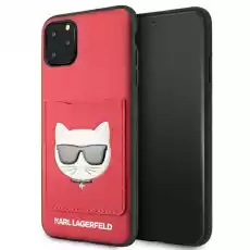 Karl Lagerfeld KLHCN65CSKCRE iPhone 11 Pro Max hardcase czerwonyred Choupette Head Cardslot Telefony i akcesoria Akcesoria telefoniczne Etui