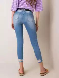 Spodnie jeans jeansowe niebieski casual rurki dziury Odzież obuwie dodatki Odzież damska Spodnie damskie Jeansy damskie