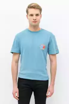 TSHIRT MĘSKI TOMMY JEANS DM0DM08795 NIEBIESKI Odzież obuwie dodatki Odzież męska