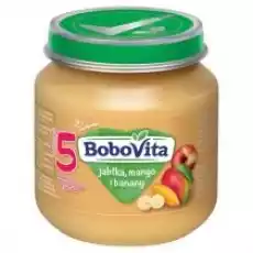 BoboVita Jabłka mango i banany po 5 miesiącu Zestaw 3 x 125 g Dla dziecka Akcesoria dla dzieci Karmienie dziecka