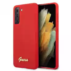 Guess GUHCS21MLSLMGRE S21 G996 czerwonyred hardcase Silicone Script Metal Logo Telefony i akcesoria Akcesoria telefoniczne Etui