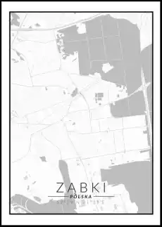 Ząbki mapa czarno biała plakat Wymiar do wyboru 20x30 cm Dom i ogród Wyposażenie wnętrz Dekoracja Obrazy i plakaty