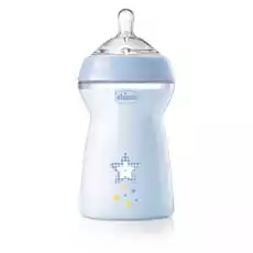 Chicco NaturalFeeling butelka plastikowa ze smoczkiem silikonowym przepływ szybki 6m Niebieska 330ml Dla dziecka Akcesoria dla dzieci