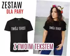 zestaw koszulek dla pary z własnym napisem Odzież obuwie dodatki Koszulki