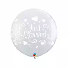 Balony lateksowe just married duże ślub 2szt Gadżety Dekoracje