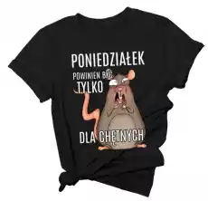 śmieszna koszulka poniedziałek powinien być tylko dla chętnych Odzież obuwie dodatki Odzież damska Tshirty i koszulki damskie