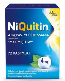NIQUITIN 4mg x 72 pastylki miętowe Zdrowie i uroda Zdrowie FarmaceutykiLeki TabletkiKapsułkiDrażetki