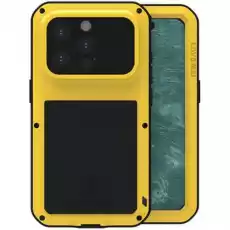 Etui Pancerne szkło LOVE MEI Powerful do iPhone 15 Pro żółte Telefony i akcesoria Akcesoria telefoniczne Pokrowce i kabury do telefonów