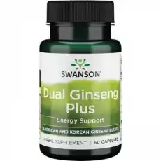 Dual Ginseng Plus 60 kaps Swanson Artykuły Spożywcze Produkty dietetyczne Suplementy