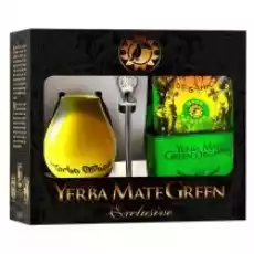 Organic Mate Green Zestaw yerba mate matero losowy wzór bombilla 850 g Bio Artykuły Spożywcze Herbata