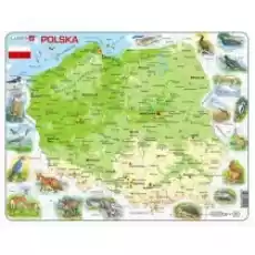 Puzzle Układanka Mapa Polski fizyczna zwierzęta Maxi Larsen Dla dziecka Zabawki Puzzle