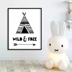 Wild amp free plakat dla dzieci wymiary 18cm x 24cm kolor ramki biały Dom i ogród