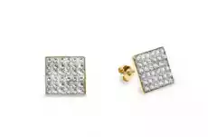 Kolczyki srebrne pozłacane swarovski kingdom studs w kolorze crystal Biżuteria i zegarki