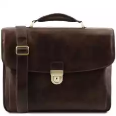 Tuscany Leather Alessandria wielofunkcyjna skórzana torba na laptop kolor ciemnobrązowy TL142067 Komputery Akcesoria do laptopów Torby i plecaki do laptopów