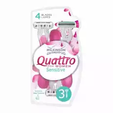 Quattro For Women Sensitive jednorazowe maszynki do golenia dla kobiet 3szt Zdrowie i uroda Kosmetyki i akcesoria Kosmetyki dla mężczyzn Męskie kosmetyki i akcesoria do golenia