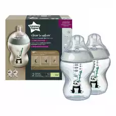 Tommee Tippee Closer To Nature butelka do karmienia ze smoczkiem silikonowym 0m Panda 2x260ml Dla dziecka Akcesoria dla dzieci Pozostałe akcesoria dla dzieci