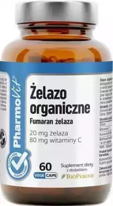 ŻELAZO 60 KAPSUŁEK 2253 g PHARMOVIT CLEAN LABEL Zdrowie i uroda Zdrowie Witaminy minerały suplementy diety