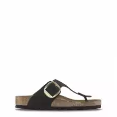 Klapki marki Birkenstock model GIZEHBIGBUCKLE kolor Czarny Obuwie Damskie Sezon WiosnaLato Odzież obuwie dodatki Galanteria i dodatki Torebki damskie