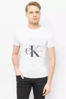 TSHIRT MĘSKI CALVIN KLEIN JEANS J30J314769 BIAŁY Odzież obuwie dodatki Odzież męska