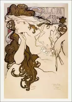 Salon des Cent poster Alphonse Maria Mucha plakat Wymiar do wyboru 20x30 cm Dom i ogród Wyposażenie wnętrz Dekoracja Obrazy i plakaty