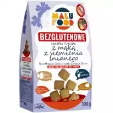 Malu Food Ciastka kruche z mąką z siemienia lnianego bez cukru bezglutenowe 100 g Artykuły Spożywcze Słodycze