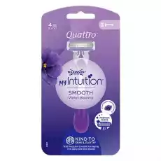 Wilkinson My Intuition Quattro Smooth Violet Bloom jednorazowe maszynki do golenia dla kobiet 3szt Zdrowie i uroda Kosmetyki i akcesoria Pielęgnacja ciała Depilacja