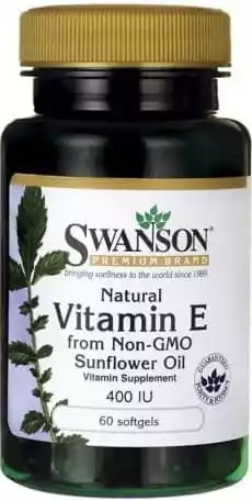 Witamina E Dalfatokoferyl z wolnego od GMO oleju z pestek dyni Natural Vitamin E from NonGMO Sunflowe Oil 60 kapsułek SWANSON Zdrowie i uroda Zdrowie Witaminy minerały suplementy diety