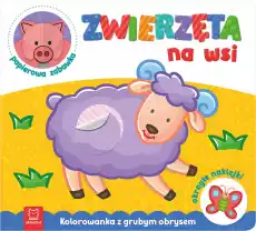 Zwierzęta na wsi Kolorowanka z grubym obrysem okrągłe naklejki papierowa zabawka Książki Dla dzieci