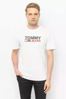 TSHIRT MĘSKI TOMMY JEANS BIAŁY Odzież obuwie dodatki Odzież męska