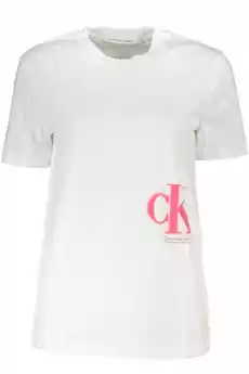 BIAŁY DAMSKI TSHIRT Z KRÓTKIM RĘKAWEM CALVIN KLEIN WHITE Odzież obuwie dodatki