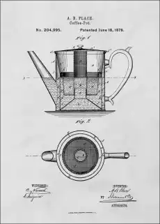 Patent Kawiarka Projekt z1878 plakat Wymiar do wyboru 20x30 cm Dom i ogród Wyposażenie wnętrz Dekoracja Obrazy i plakaty