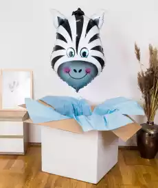 Balon wypełniony helem w pudełku Wesoła Zebra Prezenty