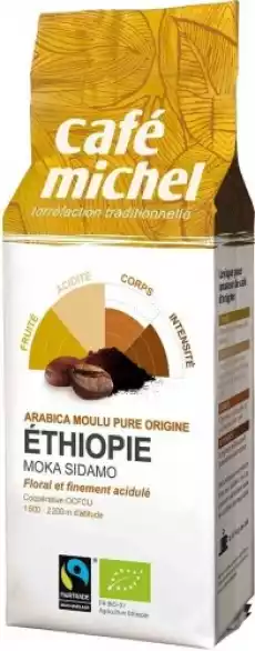 Kawa mielona arabica moka sidamo Etiopia FAIR TRADE BIO 250 g CAFE MICHEL Artykuły Spożywcze Kawa