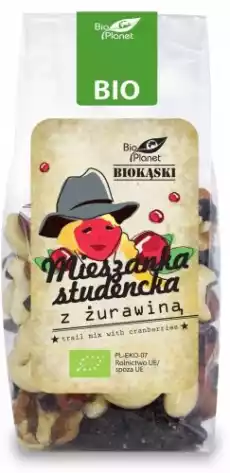 MIESZANKA STUDENCKA Z ŻURAWINĄ BIO 150 g BIO PLANET Artykuły Spożywcze Bakalie i suszone owoce