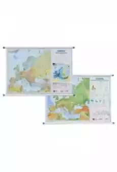 Mapa Europy A2 Dwustronna ścienna Biuro i firma Akcesoria biurowe Artykuły papiernicze Globusy i mapy