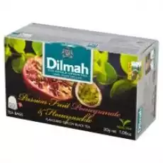 Dilmah Cejlońska czarna herbata z aromatem marakui granatu i wiciokrzewu 20 x 15 g Artykuły Spożywcze Herbata