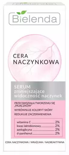 Bielenda Cera naczynkowa serum zmniejszające widoczność naczynek 30ml Zdrowie i uroda Kosmetyki i akcesoria Pielęgnacja twarzy Serum do twarzy