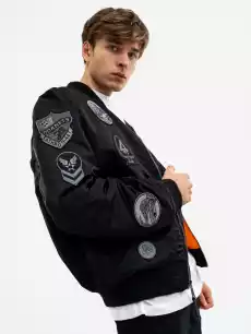 Kurtka Bomberka Męska Czarna Alpha Industries MA1 Patch Odzież obuwie dodatki Odzież męska Okrycia wierzchnie męskie Kurtki męskie