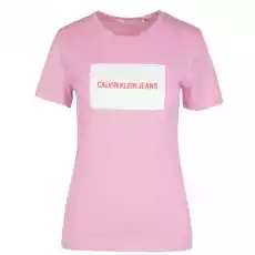 TSHIRT DAMSKI CALVIN KLEIN RÓŻOWY Odzież obuwie dodatki Odzież damska Tshirty i koszulki damskie