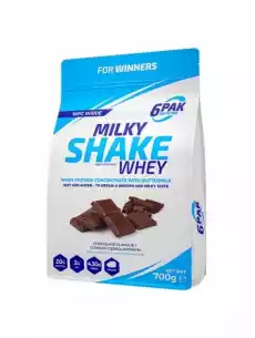 6PAK Milky Shake Whey 700g białko WPC o smaku czekoladowym Sport i rekreacja Odżywki i suplementy