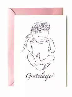 Kartka z gratulacjami na narodziny dziewczynki Książki Kartki okolicznościowe