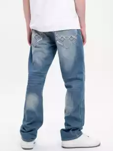 Spodnie Jeansowe Z Dziurami Slim Royal Blue Damage Sprane Niebieskie Odzież obuwie dodatki Odzież męska Spodnie męskie