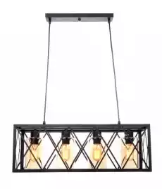 Lampa Sufitowa Wisząca Naria Czerń 64x25x25cm Dom i ogród Wyposażenie wnętrz Oświetlenie Lampy sufitowe