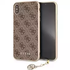 Guess GUHCI65GF4GBR iPhone Xs Max brownbrązowy hard case 4G Charms Collection Telefony i akcesoria Akcesoria telefoniczne Etui