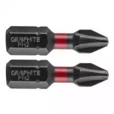 Graphite Bity udarowe PH2 x 25 mm 2 szt Dom i ogród Narzędzia i warsztat Elektronarzędzia