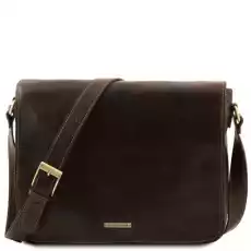 Tuscany Leather Messenger double skórzana torba na ramię freestyle kolor ciemny brąz TL90475 Odzież obuwie dodatki Galanteria i dodatki Torby męskie