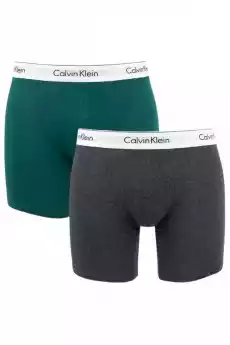 BOKSERKI MĘSKIE CALVIN KLEIN NB1087A SZARE ZIELONE 2 PACK Odzież obuwie dodatki Bielizna męska Bokserki i szorty