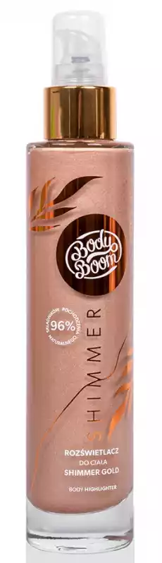 BodyBoom rozświetlacz do ciała Shimmer Gold 100ml Zdrowie i uroda Kosmetyki i akcesoria Pielęgnacja ciała Olejki do ciała i masażu